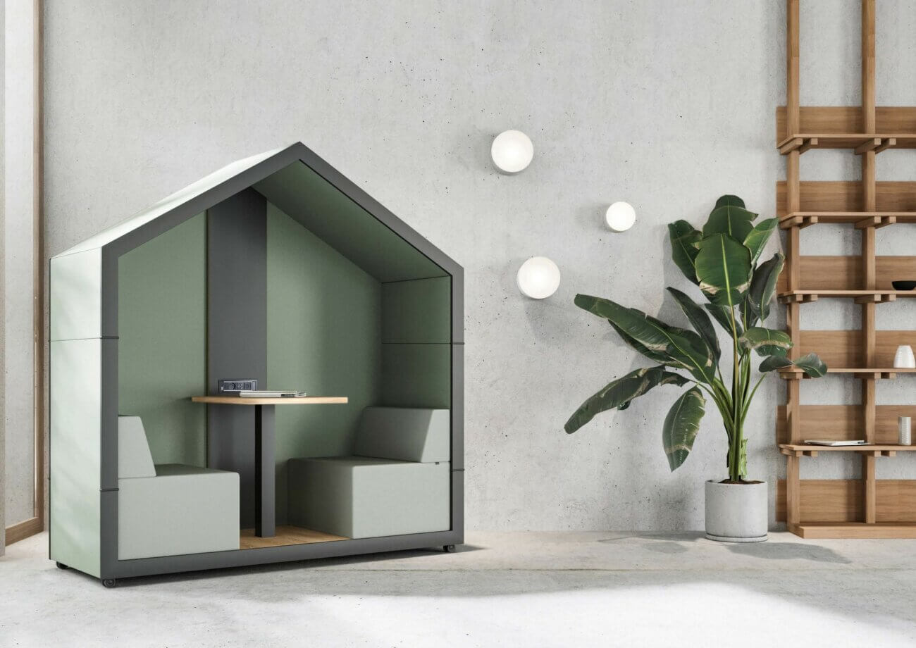 Alcôve mobile CAHUTE pour espace de coworking et open space agiles