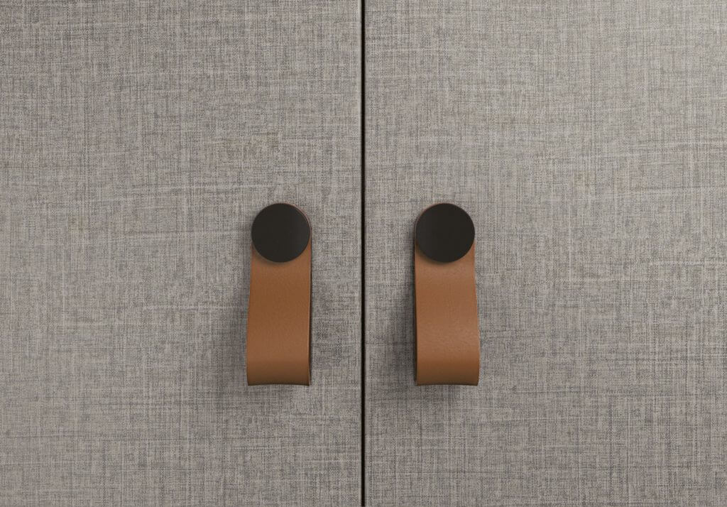 Armoire de bureau avec poignées en cuir design