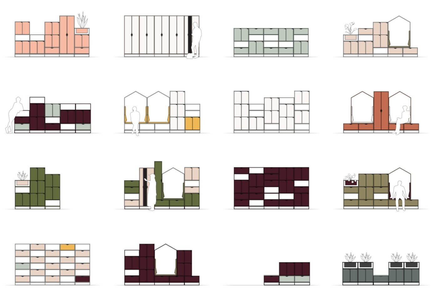 Configurations de l'armoire de bureau design COTTAGE