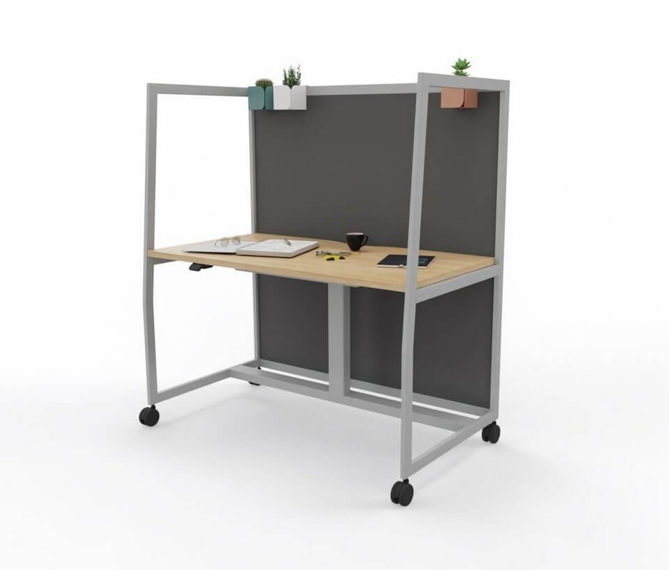 Bureau assis debout design et modulable MOB