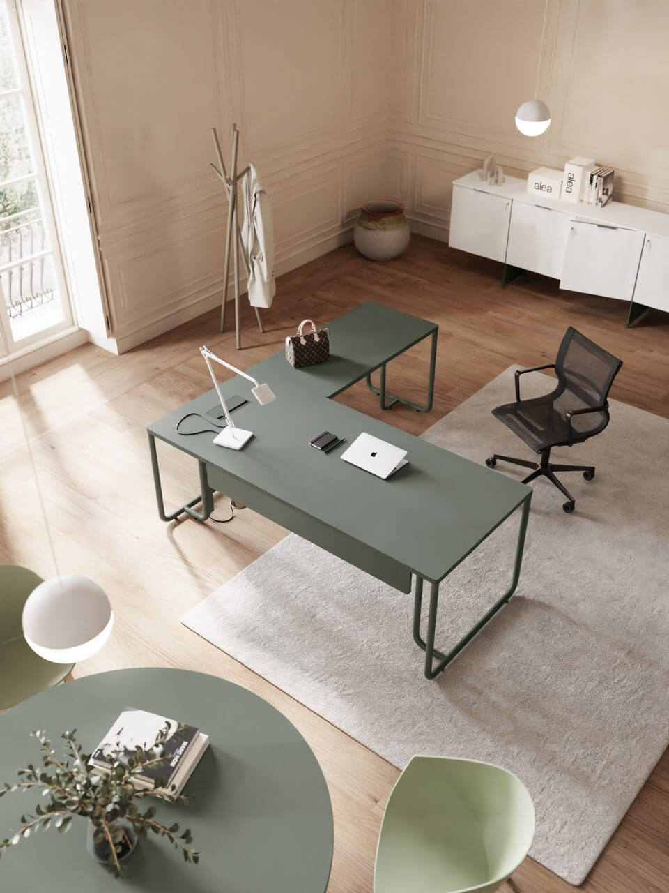 Bureau design coloré pour les open spaces