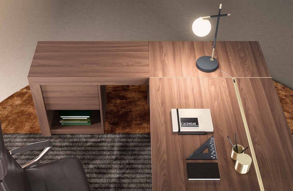 Bureau de direction de luxe avec retour de bureau