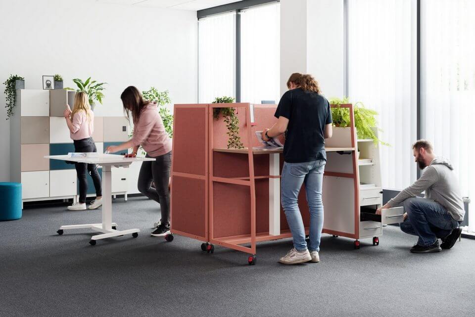 Bureau MOB pour open space agile et reconfigurable