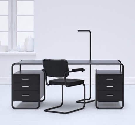 Bureau design avec caisson de rangement