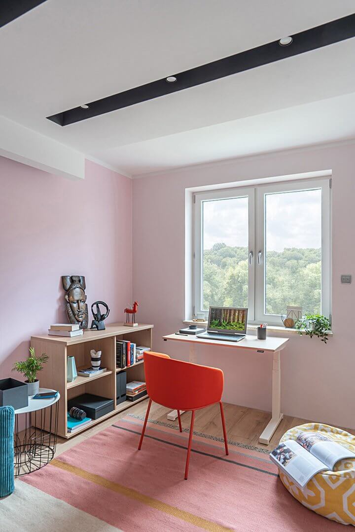 Petit bureau pliant SLIM blanc avec rangements pour télétravail