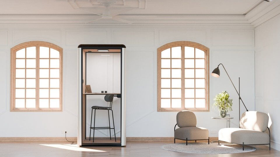 Cabine téléphonique de bureau design et économique avec classement acoustique A