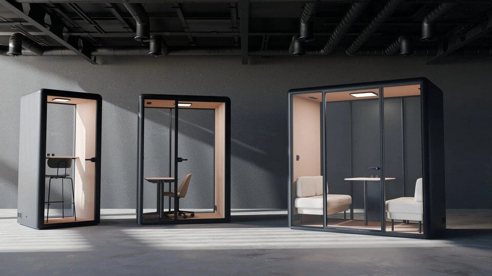 Cabine acoustique pour 1 à 4 personnes, en livraison rapide