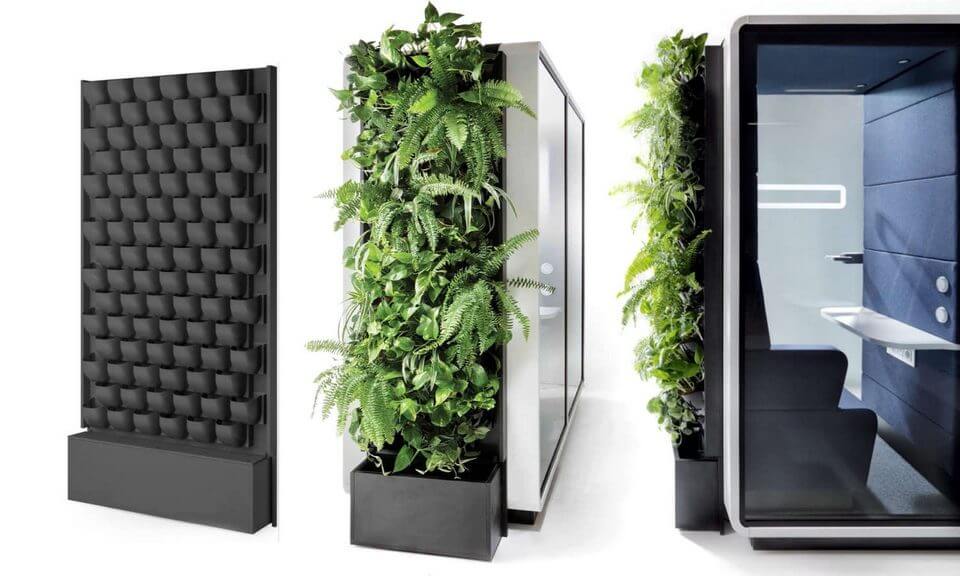 Phone zone acoustique avec mur végétal intégré