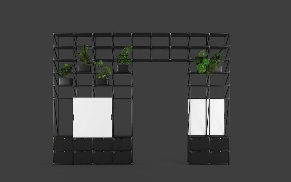 Armoire design pour les open space avec les casiers de rangement personnel intégrés