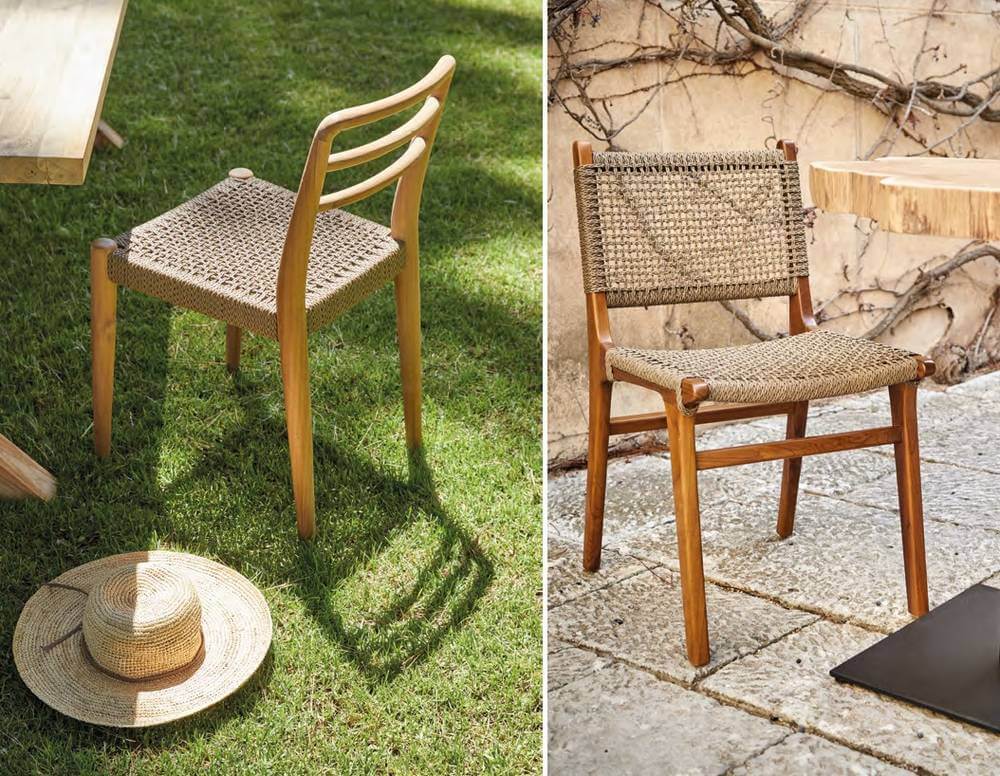 Chaise de terrasse en bois et corde IROKO