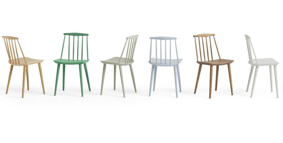 Chaise en bois J-SERIES teintées en couleurs pour les restaurants