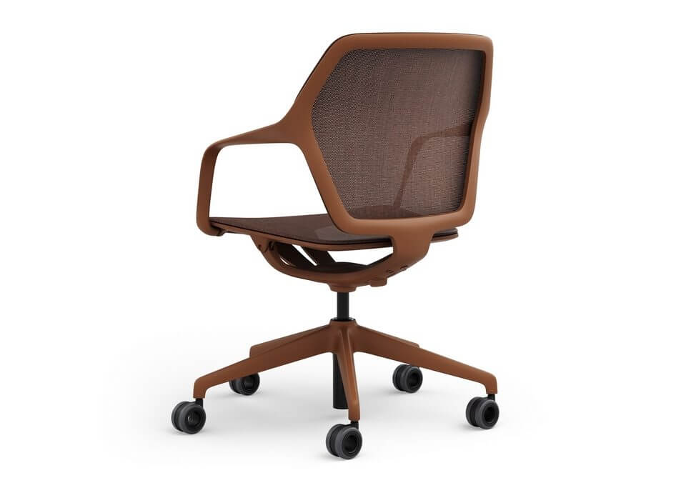 Fauteuil de bureau design coloris terracotta