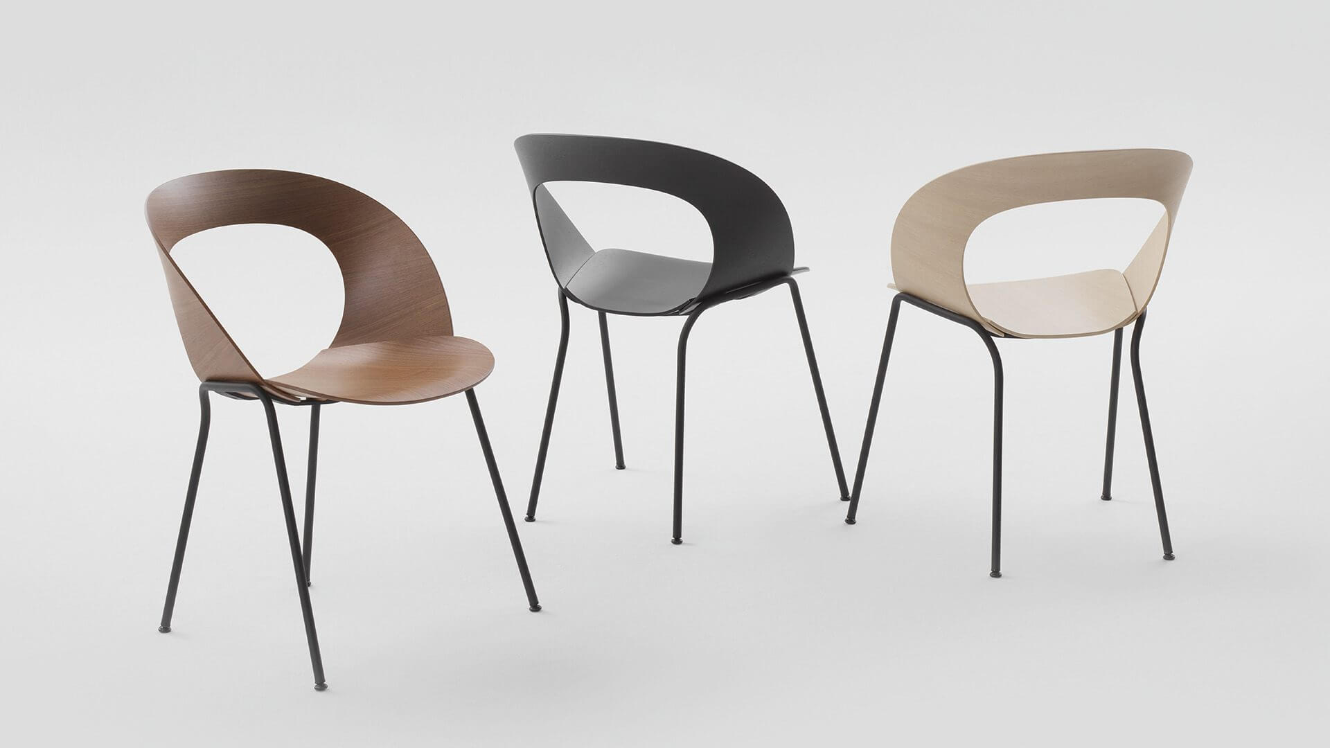 Chaise moderne avec coque en bois design MUDRA