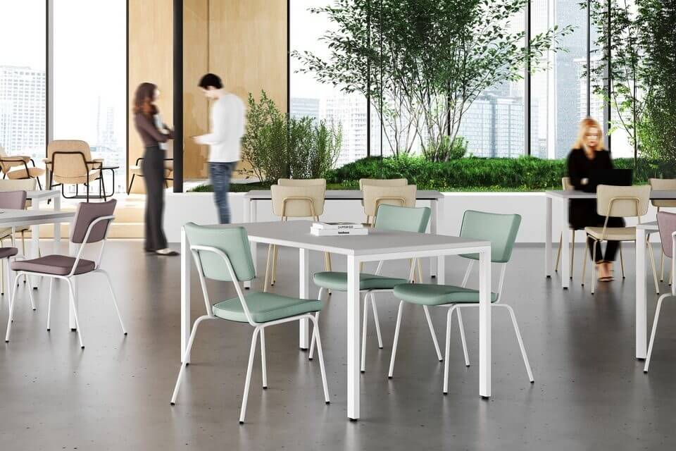 Chaise matelassée design pour restaurant d'entreprise et salle de pause