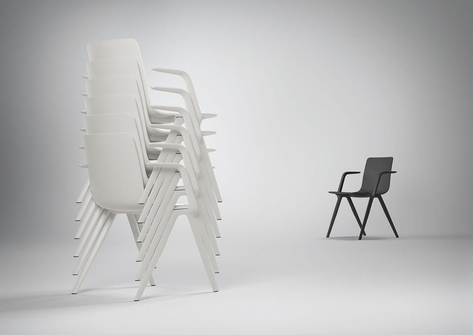 Chaise de conférence design empilable par 50 unités