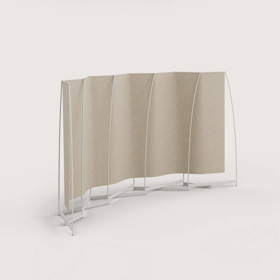 Cloison de séparation design et flexible avec un rideau suspendu