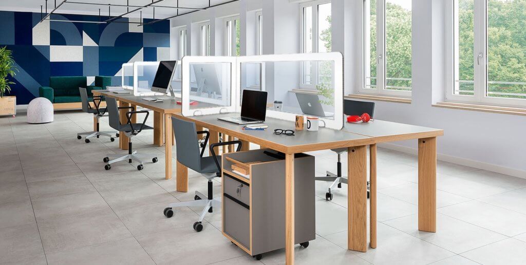 Cloison de bureau transparente et recyclable