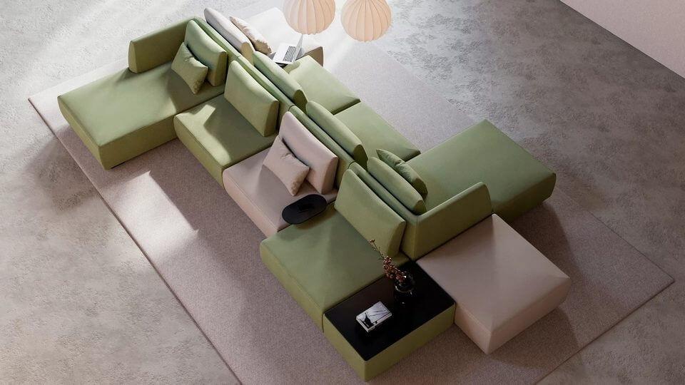 Canapé design en modules pour créer des grands espaces détente