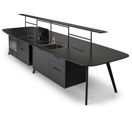 Portique avec rail pour accessoires de bureau en open space