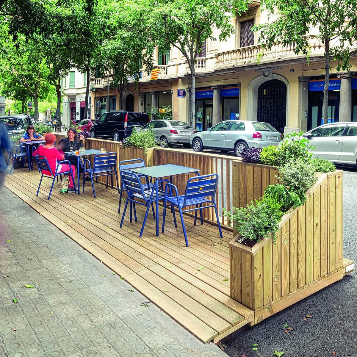 Ecoparklet : terrasse de restaurant