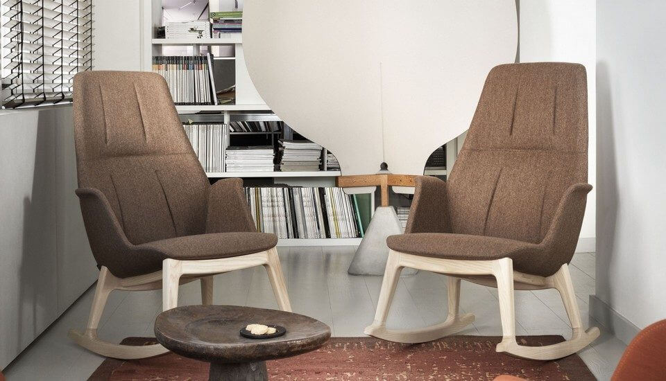 Fauteuil à bascule design avec dossier haut AVI