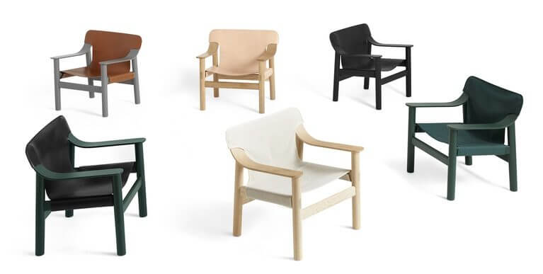 Fauteuil lounge en bois avec toile tendue pour les restaurants design BERNARD