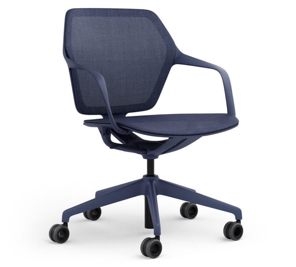 Fauteuil de bureau design coloris bleu nuit