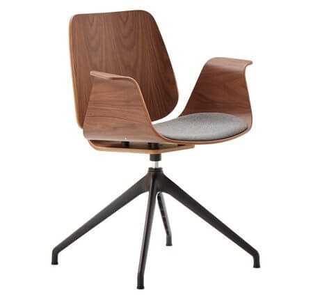 Fauteuil de réunion coque bois KLK