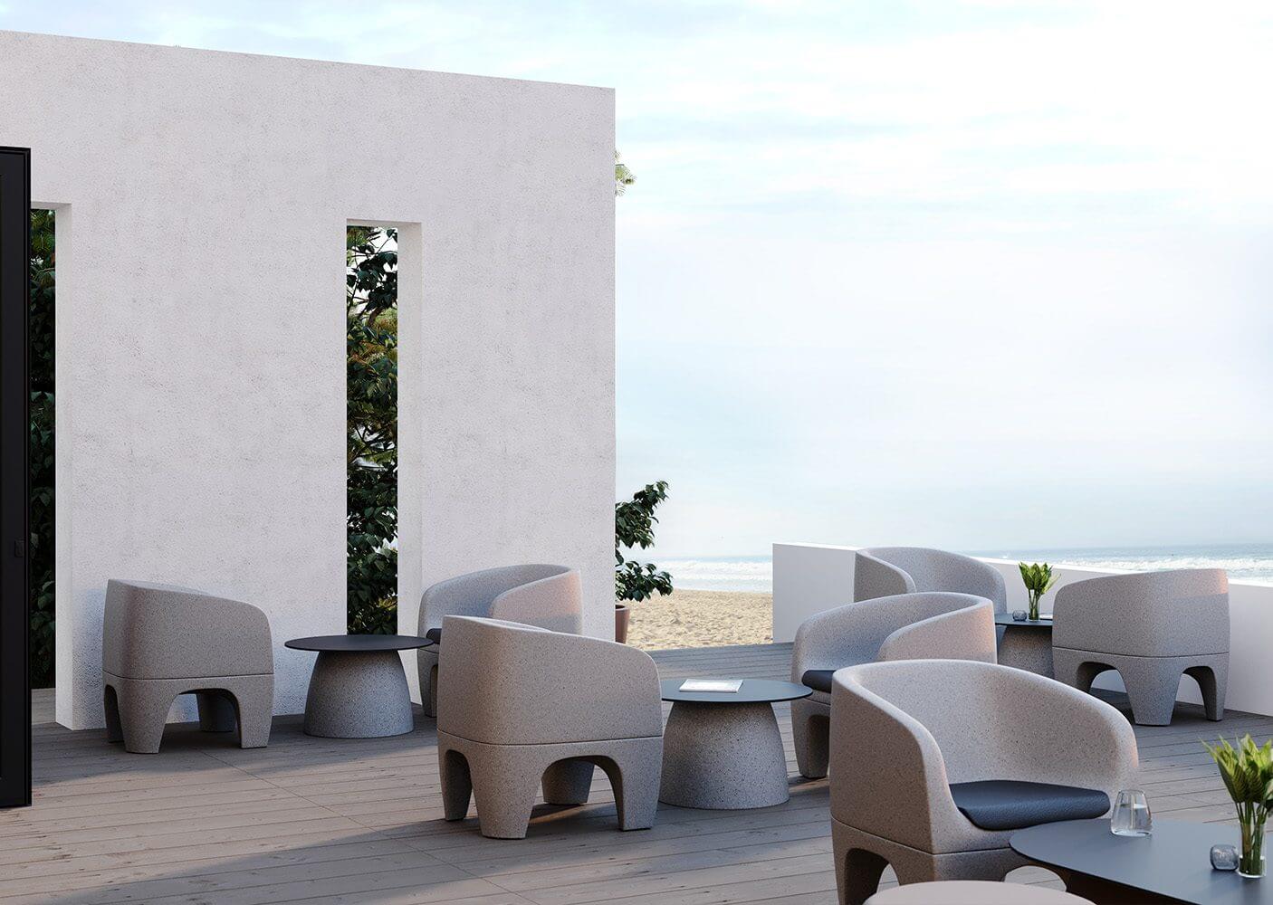 Mobilier design GUMMY pour terrasse de restaurant professionnel