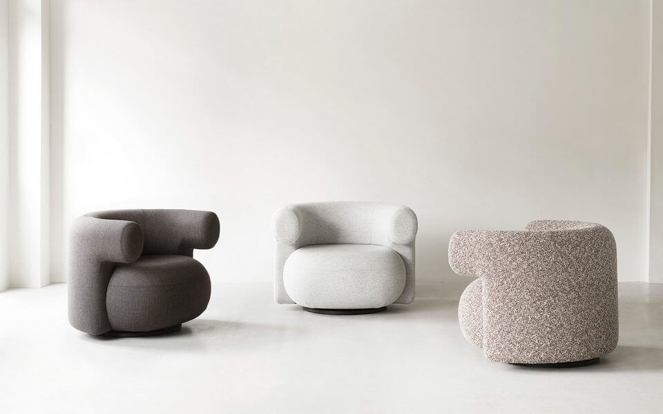 BURRA est un fauteuil lounge haut de gamme avec une fonction pivotante