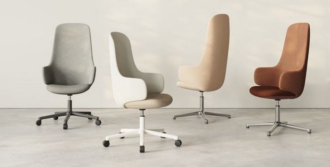 Fauteuils OSKOL pivotants déclinés en quatre coloris pour espaces de travail professionnels