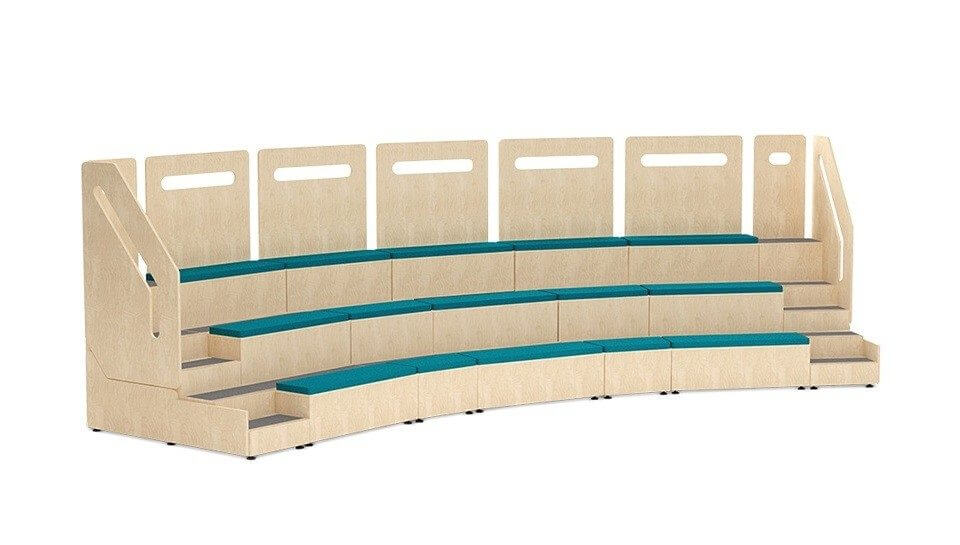 Gradin architectural en bois du système TIER