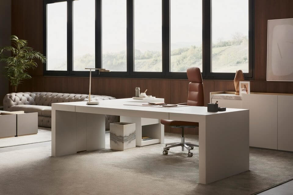 Bureau de direction luxe blanc