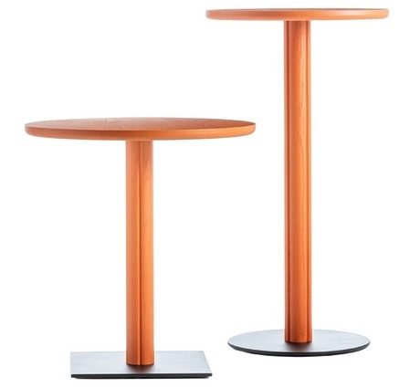 Table bistrot avec base acier plate ONE