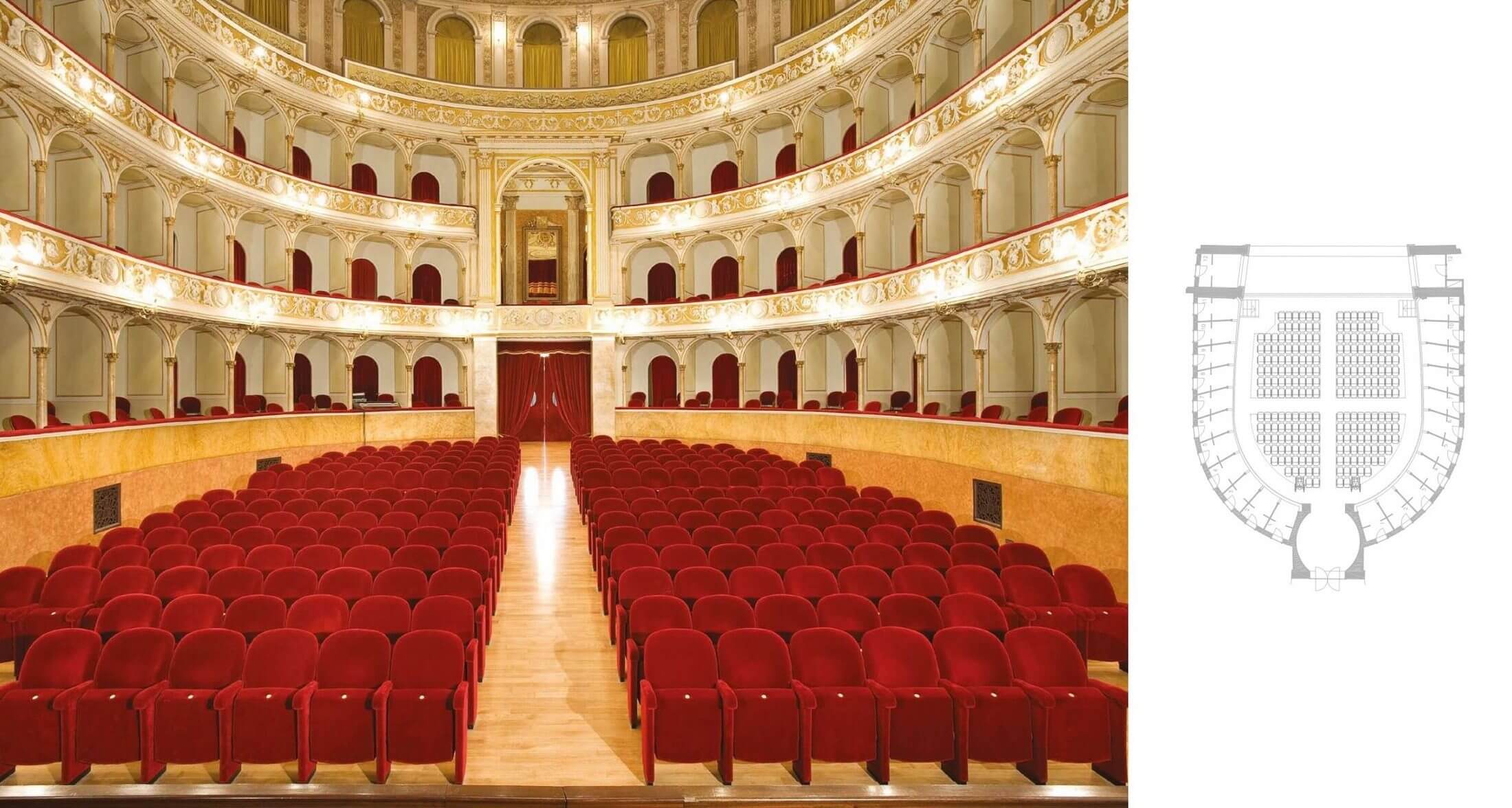 Plan d'installation des fauteuils de théâtre.