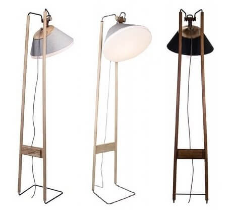 Lampe d'ambiance design en bois et métal