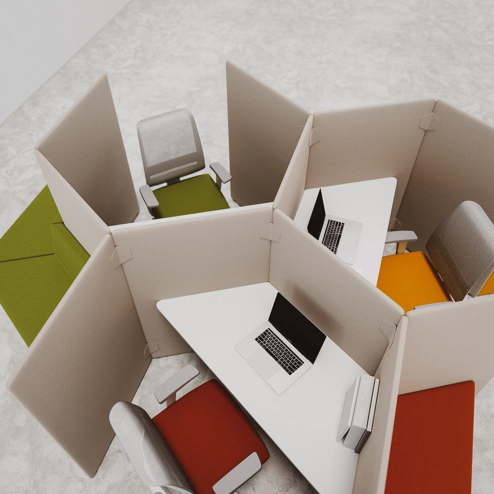Cloisons acoustiques modulables pour les bureaux paysagers