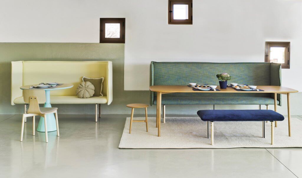 Banquette design REW pour cafétéria