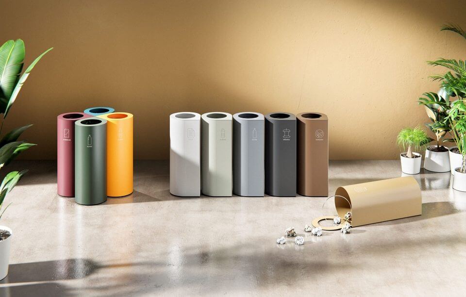 Poubelles pour créer des bornes de tri sélectif dans les espaces communs