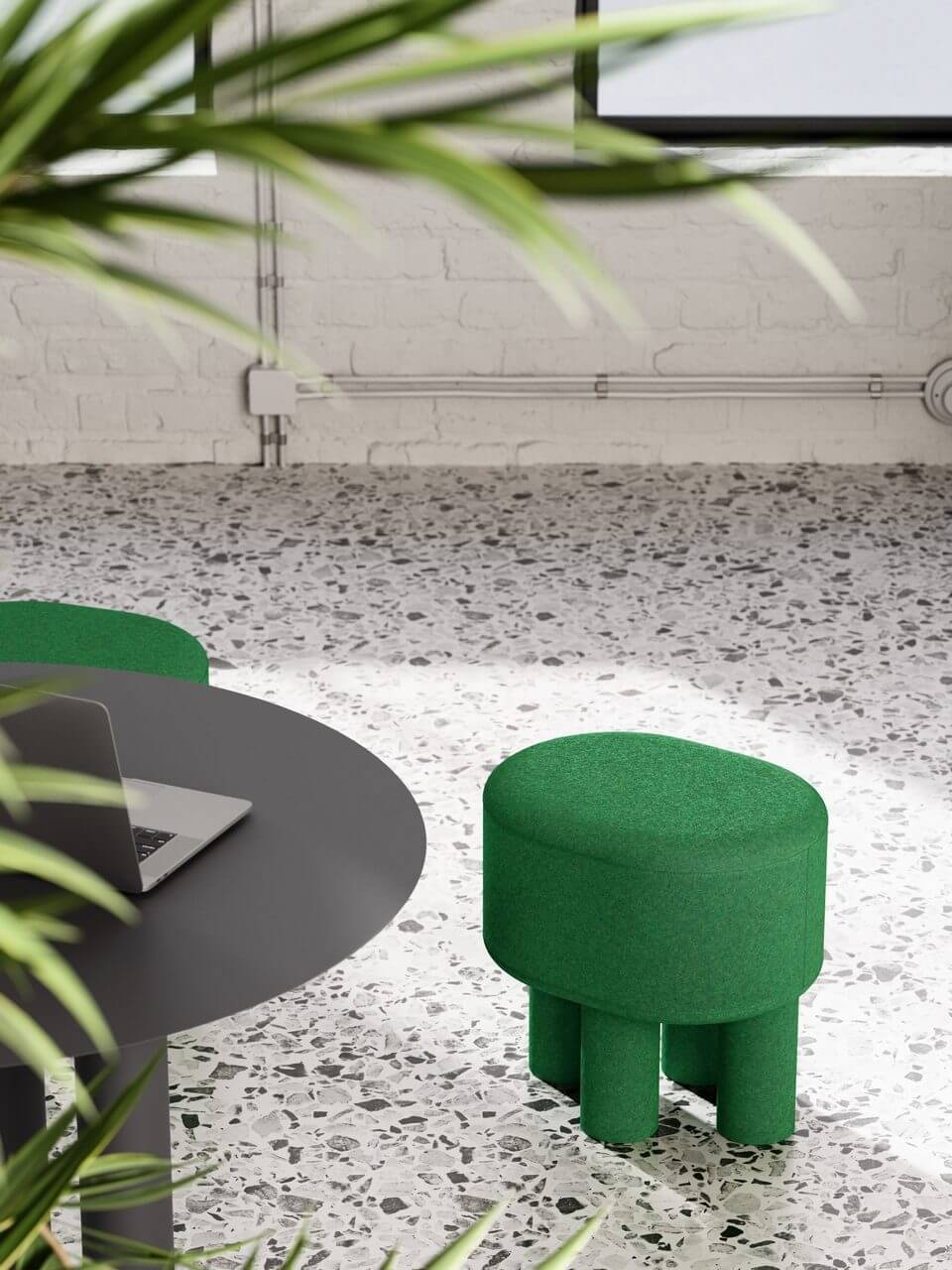 Pouf design vert, style original