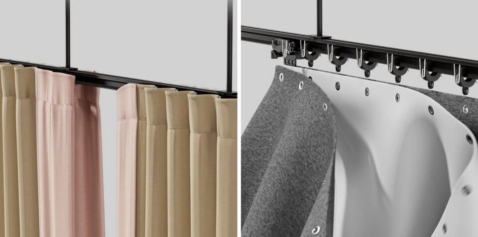 Rideau acoustique composé de 5 couches pour une parfaite isolation phonique de vos espaces de réunion