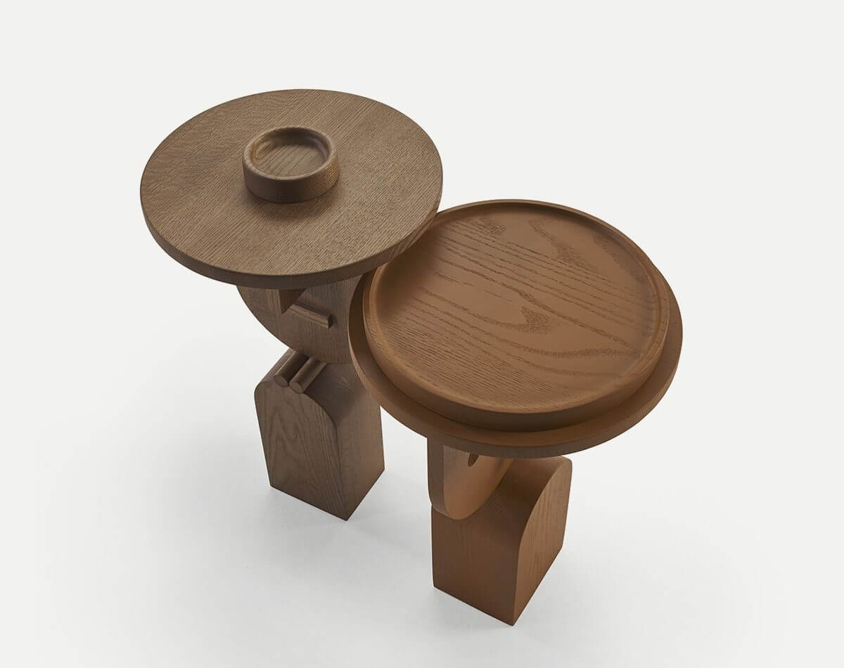 Table d'appoint en bois massif FACES