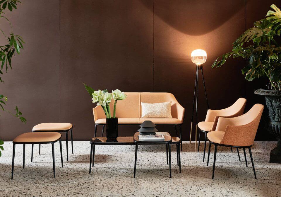 Table basse plateau céramique style marbre noir