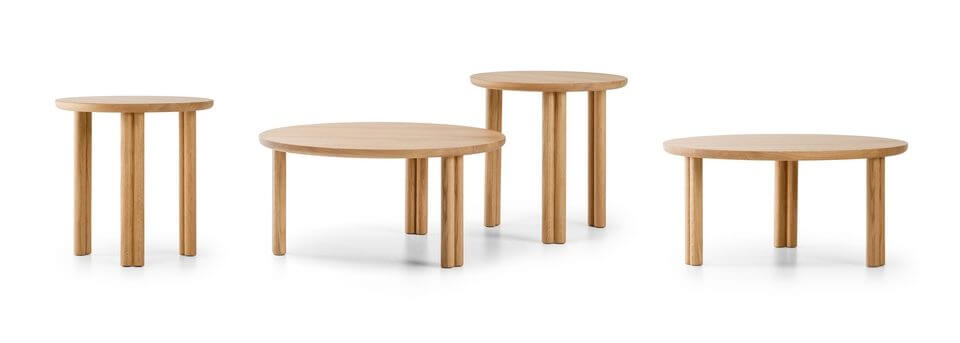 Table basse ronde en bois massif SILVESTRO