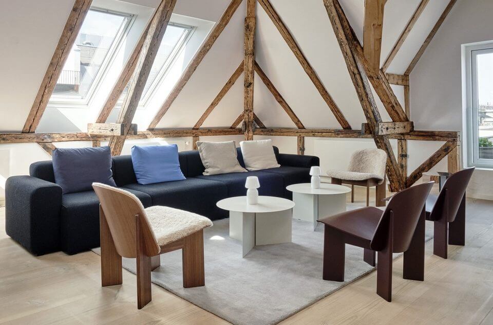 Table basse ronde en acier pour les hôtels
