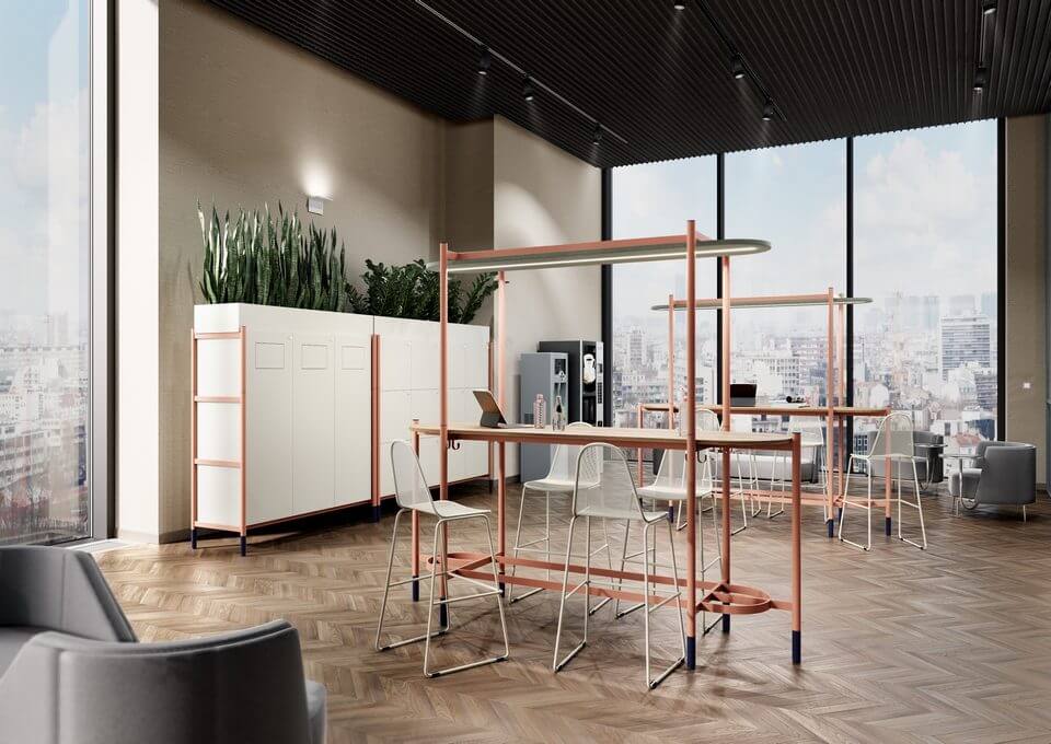 Table bar design pour espace de coworking