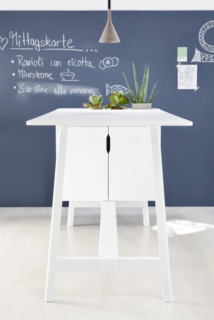 Table bench de réunion avec bac à plantes