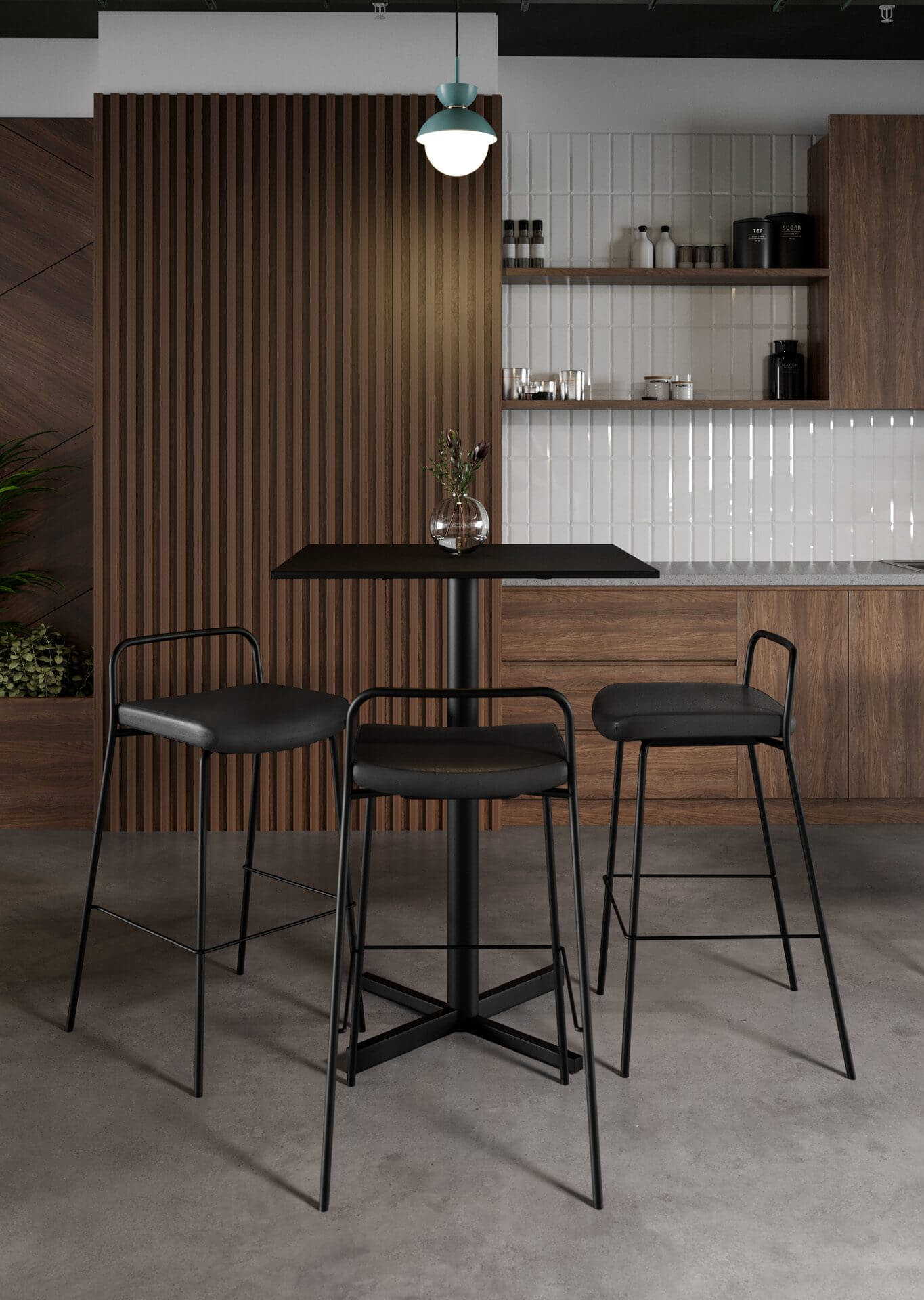 Table mange debout de restaurant coloris noir CROSSED