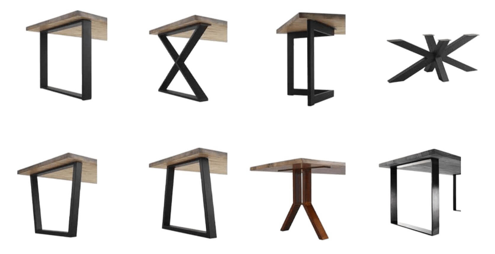 Table rustique avec pieds en métal BRUTUS