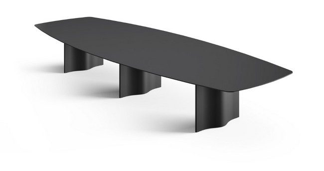 La table WAVE propose un design fin et élégant, avec son piétement ondulé